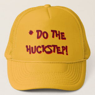 FUNKY YELLOW TRUCKER HAT: "MACHT DEN HUCKSTEP!" TRUCKERKAPPE