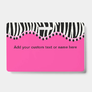 Funky Zebra Horizontal Name Abzeichen Ausweis