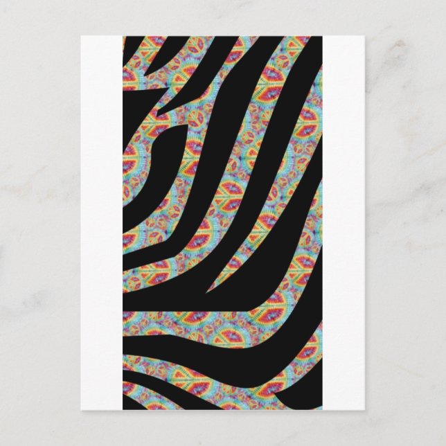 Funky Zebra Postkarte (Vorderseite)