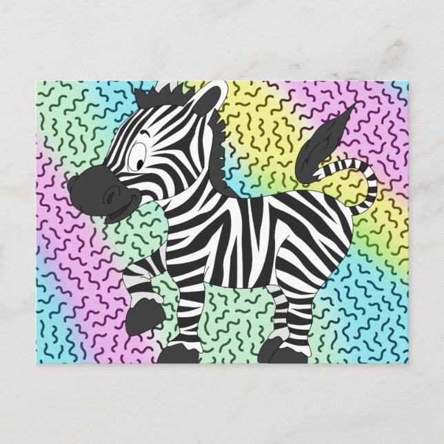 Funky Zebra Postkarte (Vorderseite)