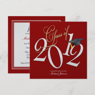 FunkyClass of 2012 (Red / Metallic Silver) Einladung