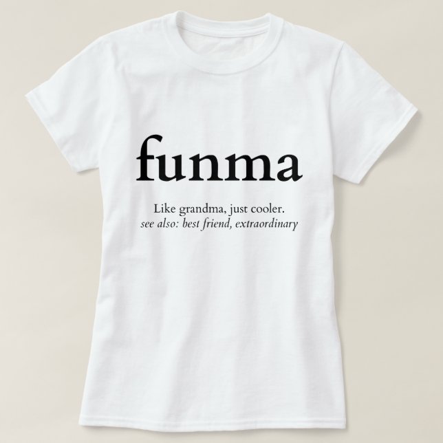 Funma Funny Oma Definition T-Shirt (Design vorne)