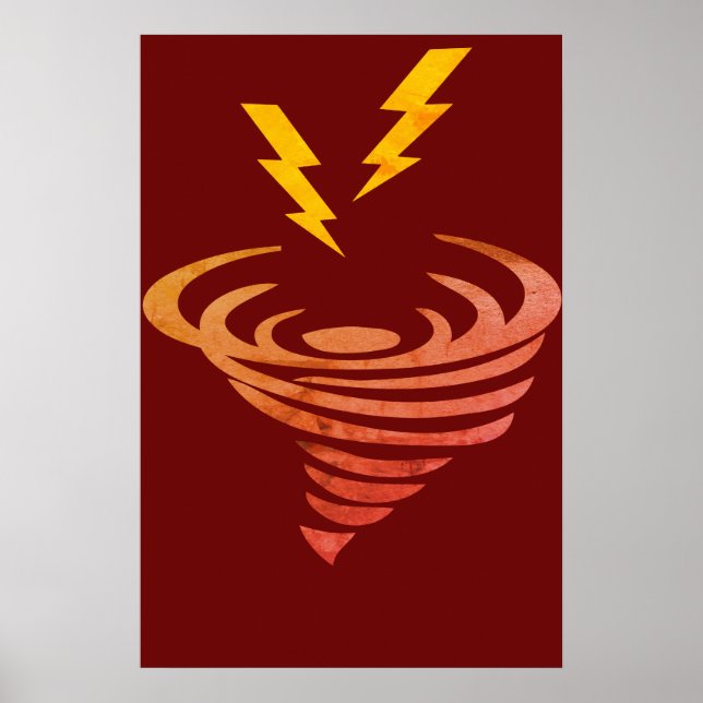 Funnel Cloud Storm Illustration Art, Wettersturm Poster (Vorne)