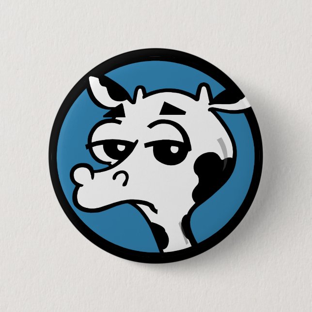 FUNNIERENDER CARTOON-COW-ROUND-BUTTON BUTTON (Vorderseite)