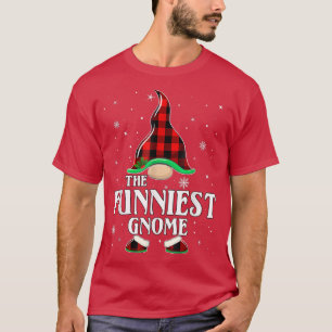 Funniest Gnome Buffalo Kariert Matching Family Chr T-Shirt