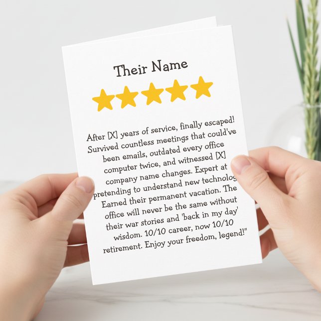 Funning retirement co worker 4 stars karte (Von Creator hochgeladen)