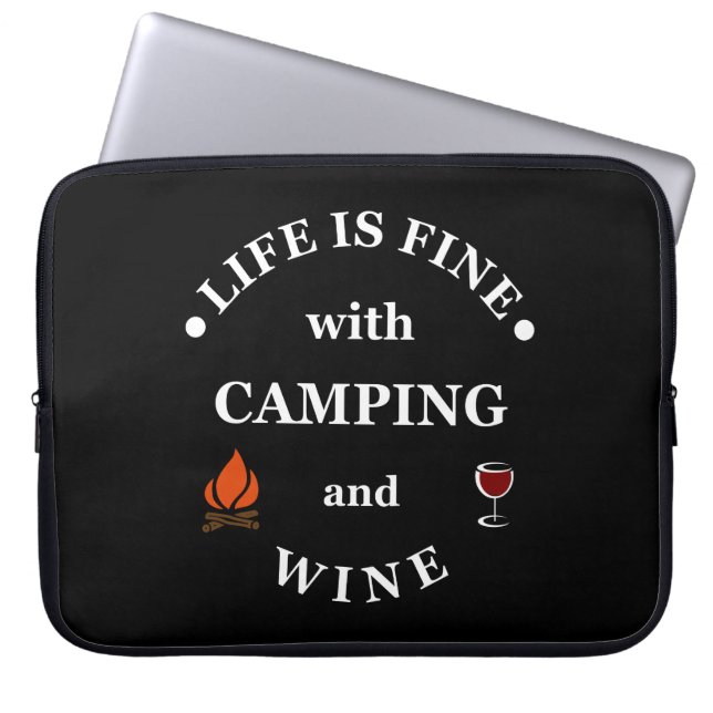 Funnt Camping und Redewendungen Laptopschutzhülle (Vorderseite)