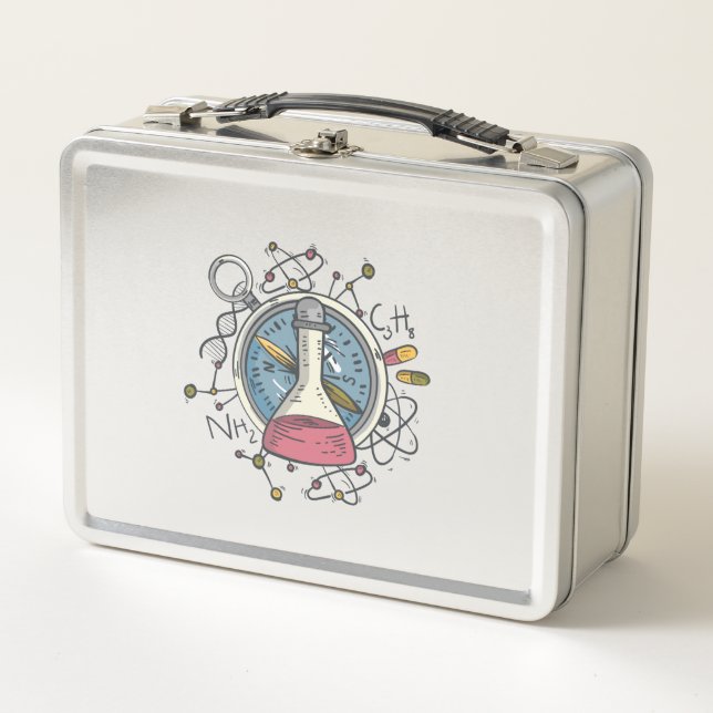 Funny С Hemistry Science Puff Metall Brotdose (Vorderseite)