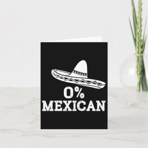 Funny 0% mexikanisch mit Sombrero für Cinco de May Karte