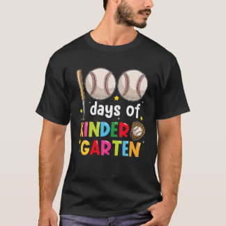 Funny 100. Days of School Kindergarten Baseball L T-Shirt