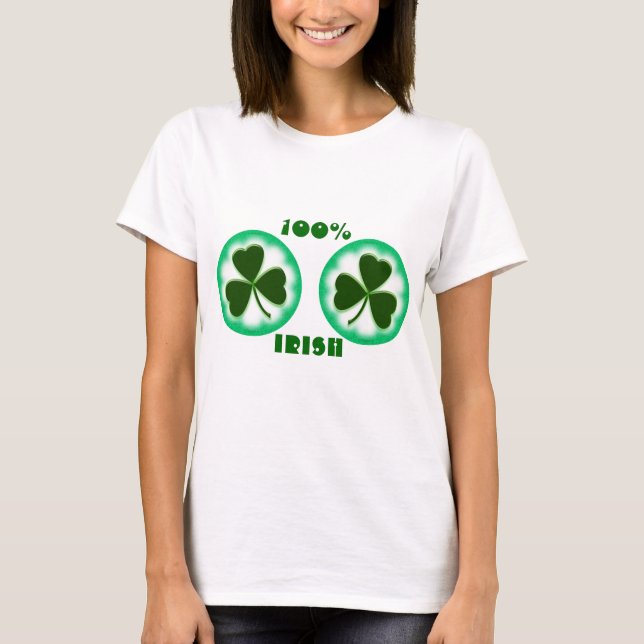 Funny 100% IRISH Lady T - Shirt (Vorderseite)