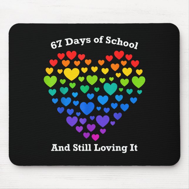 Funny 100th Day Of School Shirt Teacher Heart Vale Mousepad (Vorne)