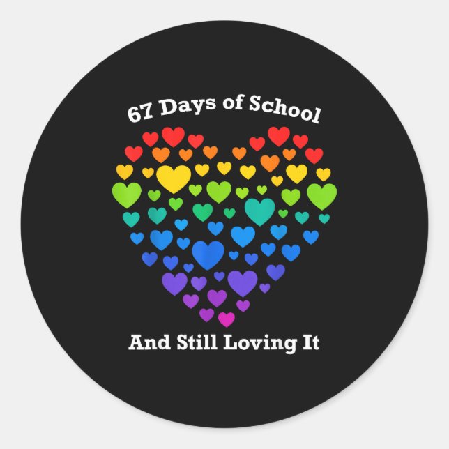 Funny 100th Day Of School Shirt Teacher Heart Vale Runder Aufkleber (Vorderseite)