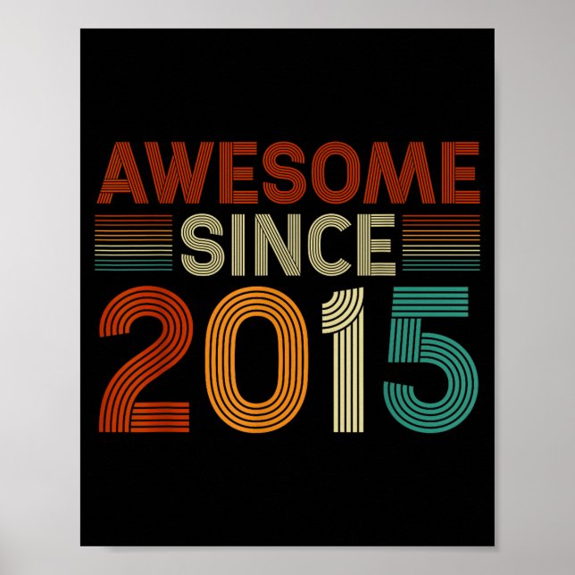 Funny 10 Year Old Awesome Since 2015 Birthday Son  Poster (Vorne)