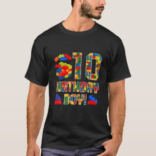 Funny 10th Birthday Kostüm 10 Jahre alter Block Bu T-Shirt