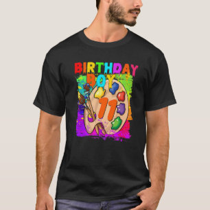 Funny 11th Birthday Boy Art Malerei B-Tag 11 Jahr T-Shirt