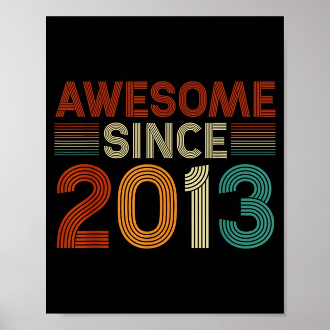 Funny 12 Year Old Awesome Since 2013 Birthday Son  Poster (Vorne)