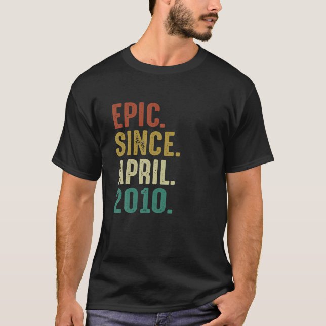 Funny 12 Year Old Birthday Gifts Epic Since April T-Shirt (Vorderseite)