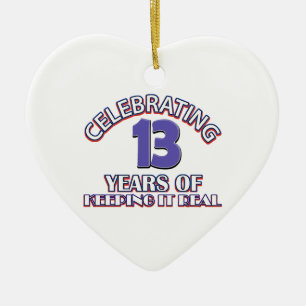 Funny 13. Geburtstagsdesigns Keramikornament