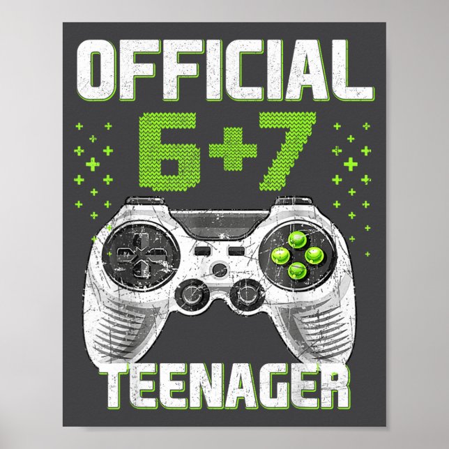 Funny 13th Birthday Teenager 6+7 Year Old Boys Kid Poster (Vorne)