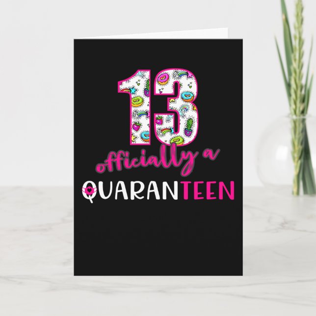 Funny 13th Quarantine Birthday Karte (Vorderseite)