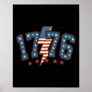 Funny 1776 4. Juli Amerikanische Flagge Männer Fra Poster