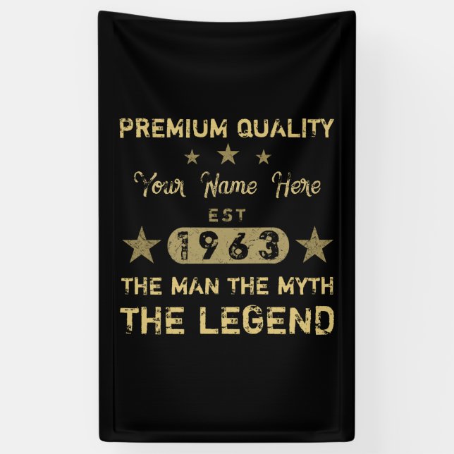 Funny 1963 Birthday Man Myth Legend Banner (Vertikal)
