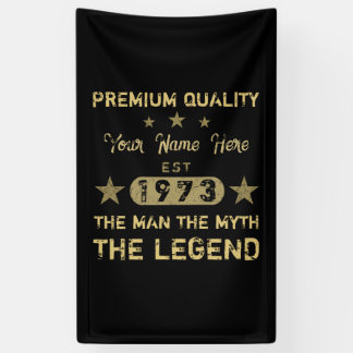 Funny 1973 Birthday Man Myth Legend Banner