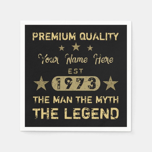 Funny 1973 Birthday Man Myth Legend Serviette (Vorderseite)
