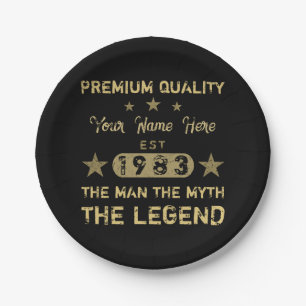 Funny 1983 Birthday Man Myth Legend Pappteller