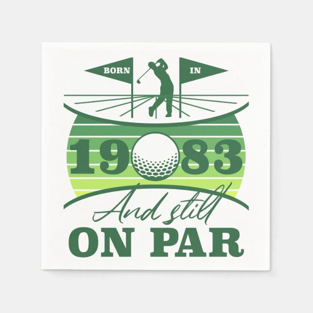 Funny 1983 Golfer 40. Geburtstag Serviette (Vorderseite)