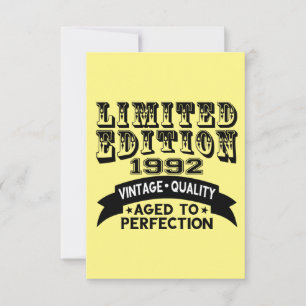 Funny 1992 Birthday Card Limited Edition Dankeskarte