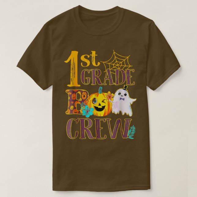 Funny 1st Boo Crew Halloween Teacher Kostüm T-Shirt (Design vorne)