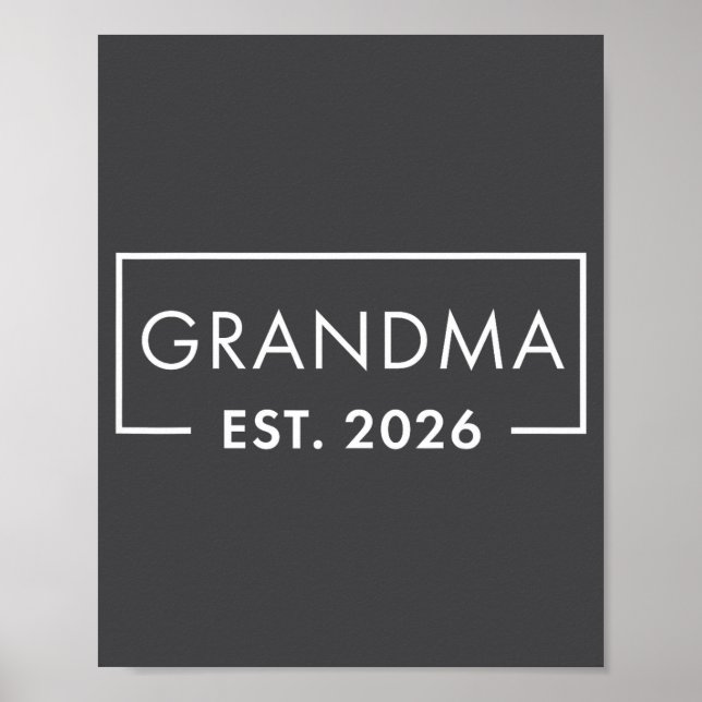 Funny 1st Time Grandma Est 2026 New Grandma  Poster (Vorne)