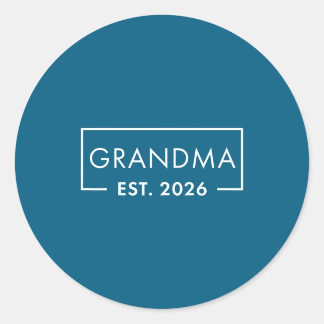 Funny 1st Time Grandma Est 2026 New Grandma  Runder Aufkleber (Vorderseite)