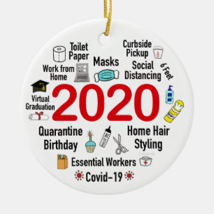 Funny 2020 Covid Quarantine Christmas Keepake Keramik Ornament
