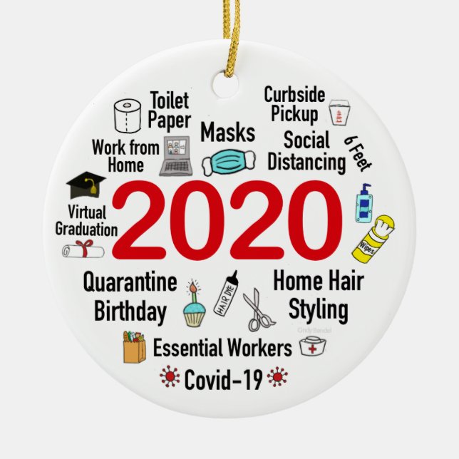 Funny 2020 Covid Quarantine Christmas Keepake Keramik Ornament (Vorne)