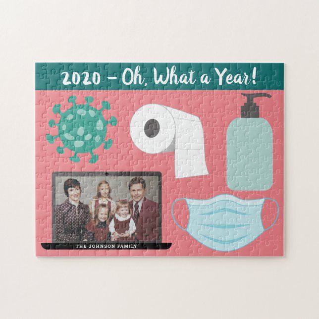 Funny 2020 Virusmuster Maske Toilettenpapier 1 Fot Puzzle (Horizontal)