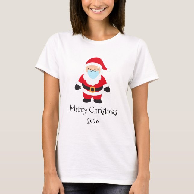 Funny 2020 Weihnachten Weihnachts-Gesicht Maske T-Shirt (Vorderseite)