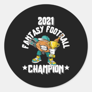 FUNNY 2021 FANTASY FOOTBALL CHAMPION FANTASY LEAGU RUNDER AUFKLEBER