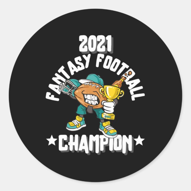 FUNNY 2021 FANTASY FOOTBALL CHAMPION FANTASY LEAGU RUNDER AUFKLEBER (Vorderseite)