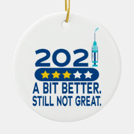 Funny 2021 vaccine christmas keramik ornament