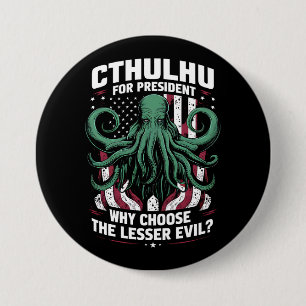 Funny 2024 Wahlen Cthulhu für den Präsidenten Button