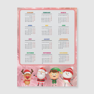 Funny 2025 Kalender Santa, Snowman, Rentier Magnetkarte