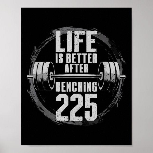 Funny 225 Pound Bench Press Gym - Besser nach Ben Poster (Vorne)