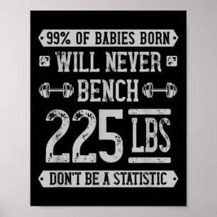 Funny 225 Pound Bench Press Gym - Sei kein Statis Poster