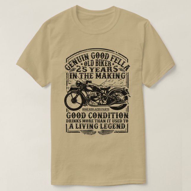 Funny 25 Years Old Biker Retro Style Classic Motor T-Shirt (Design vorne)