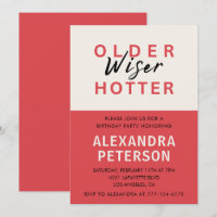 Funny 27. Geburtstag Einladungen Older Wiser Hotte