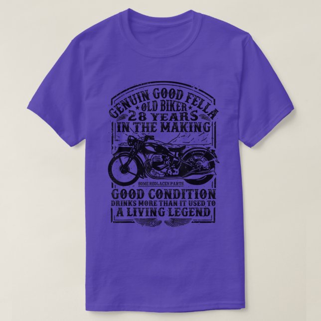 Funny 28 Years Old Biker Retro Style Classic Motor T-Shirt (Design vorne)