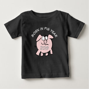 Funny 2 Cartoon Illustration Pink Pig 2019 Baby T Baby T-shirt